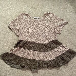 Paper Crane Black and Cream Floral Blouse